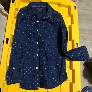 The Children's Place Dark Blue Polka Dot Button Down Shirt